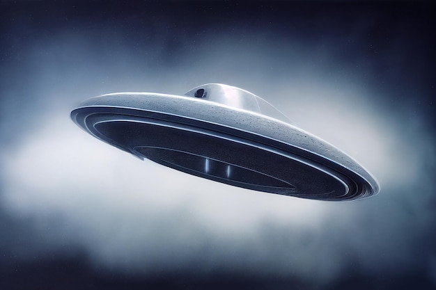 UFO flying in the sky, alien invasion and visit, extraterrestrial civilization, paranormal sience