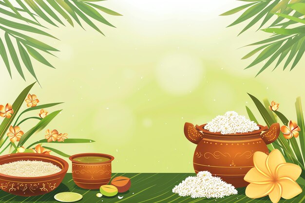 Ugadi Pachadi indian illustration background