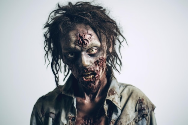 Photo ugly zombie monster halloween celebration concept