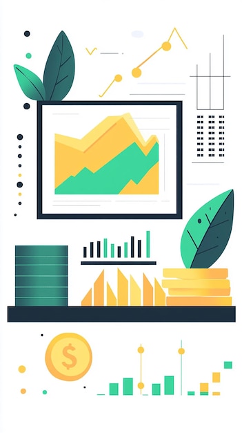 Photo ui illustration of investing in stocks flat design concept