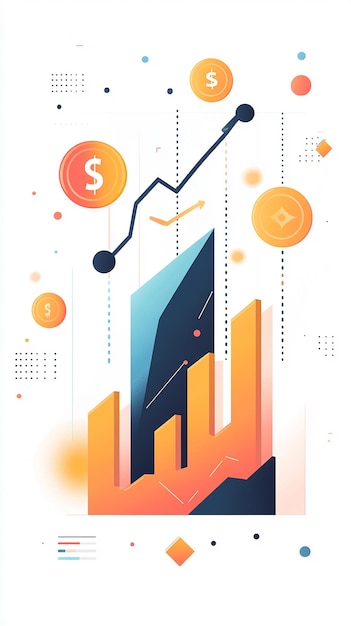 Photo ui illustration of investing in stocks flat design concept