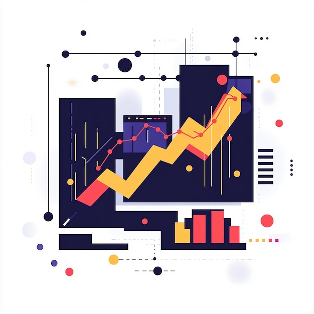 Photo ui illustration of investing in stocks flat design concept