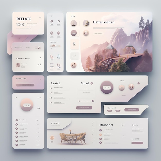 UI kit 3d rendering cool