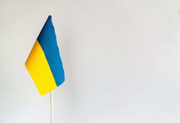 Ukraine and europe union flags isolated