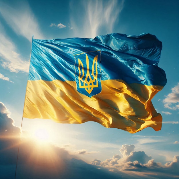 Ukraine Flag beautiful waving