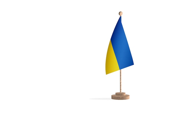 Ukraine flagpole with white space background image