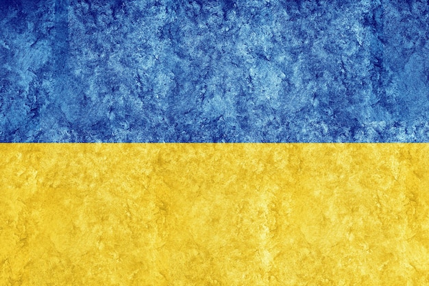 Ukraine Metallic flag, Textured flag, grunge flag