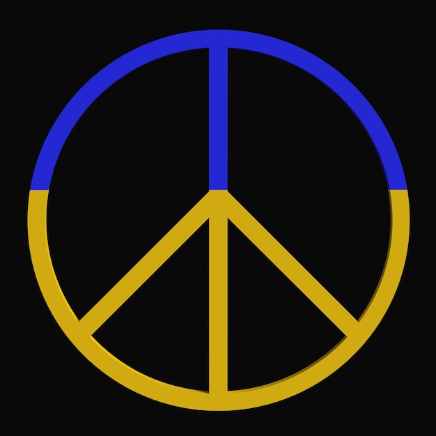 Ukraine peace symbols Stay with ukraine 3d render