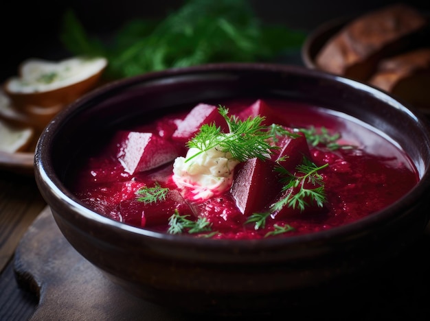 Ukrainian beet root soup borscht