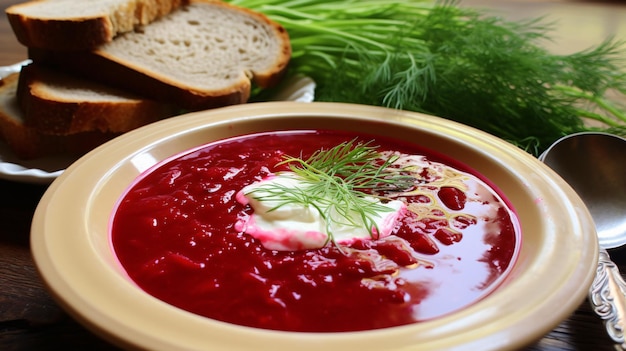 Photo ukrainian beetroot soup also known as borscht