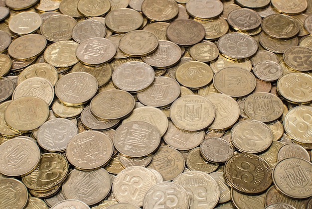 Ukrainian coins background