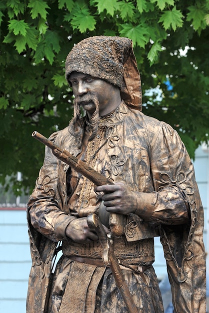 Ukrainian cossack Living statue