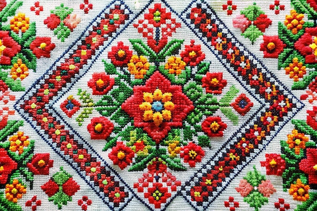 Photo ukrainian folk embroidery handmade