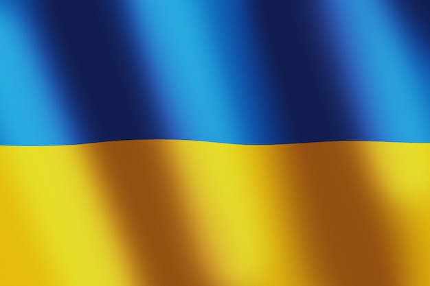 Ukrainian national flag Ukraine blue and yellow bicolor flag with smooth wind wave for banner or background National Symbol Waves ripples on flag