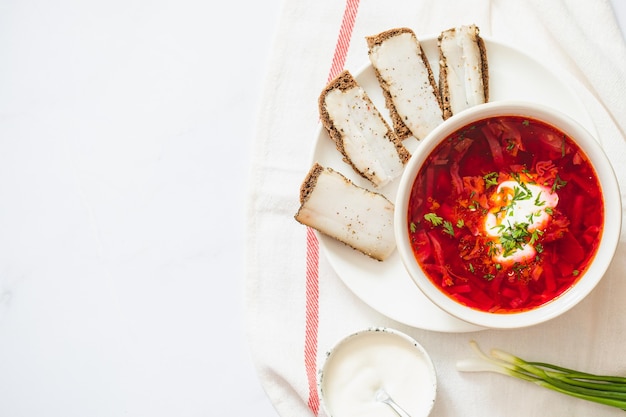 Ukrainian red national dish borsch beet soup added to Unesco list Borscht with sour cream Beetroot borscht with parsley