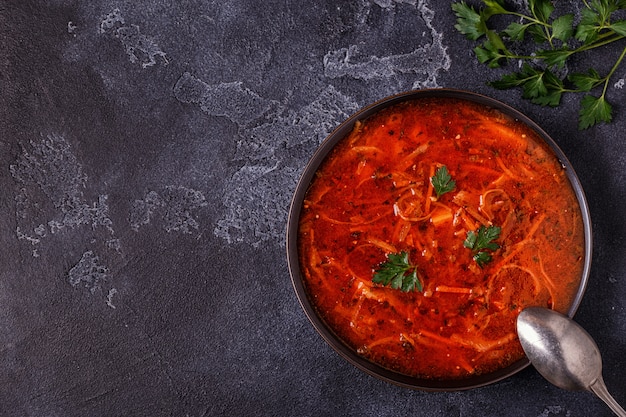 Ukrainian and Russian traditional red soup