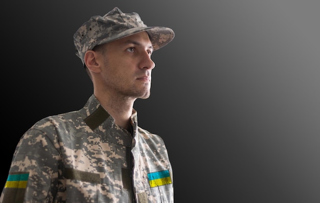 Ukrainian soldier Ukrainian in army Ukrainian flag on military uniform Troops of Ukraine