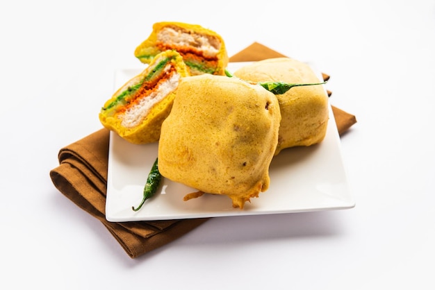 Ulta Vada Pav is made with a spicy potato stuffed bun called pav inside vada inside out wada pao