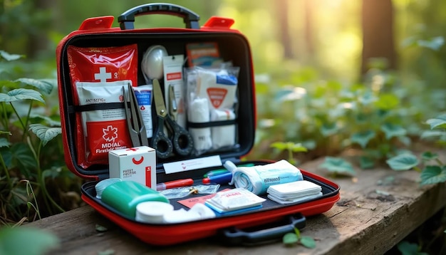 Photo ultimate first aid kit for outdoor adventures and wilderness survival essentials