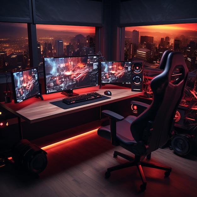 Ultimate Gamers Haven Gaming Computer Desk Setup