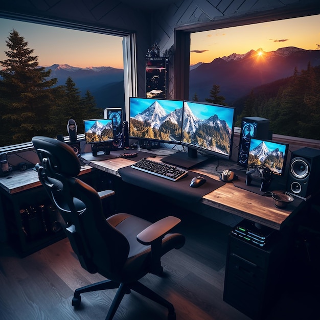 Ultimate Gamers Haven Gaming Computer Desk Setup