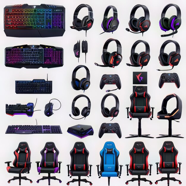 Photo ultimate gaming gear headsets keyboards controllers and chairs