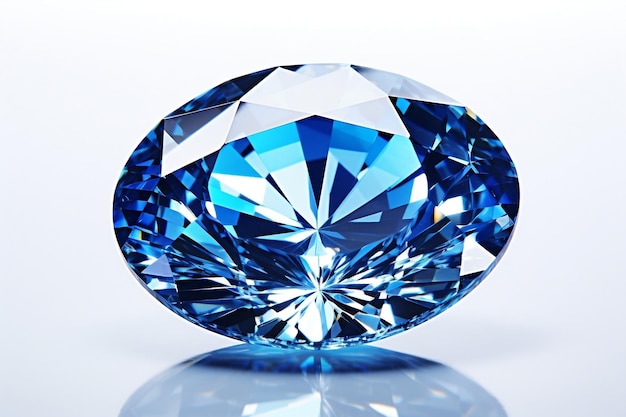 The Ultimate Gem Expensive Blue Diamond on a White Background PNG Generative AI