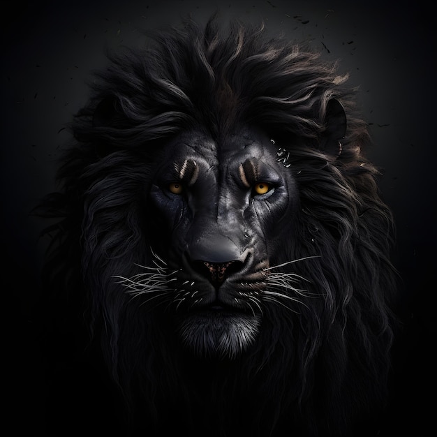 ultra black lion color head portrait head