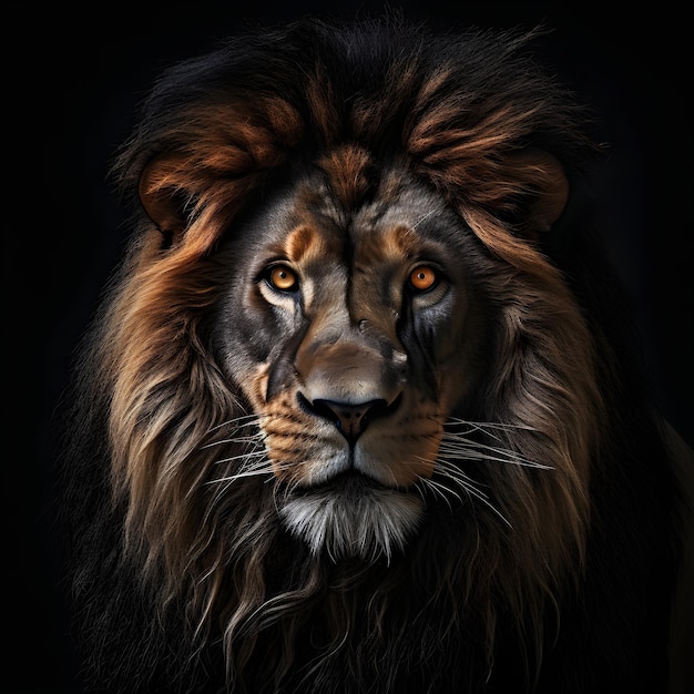 ultra black lion color head portrait head