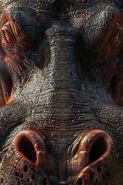 Ultra Detailed Close Up of a Hippopotamus