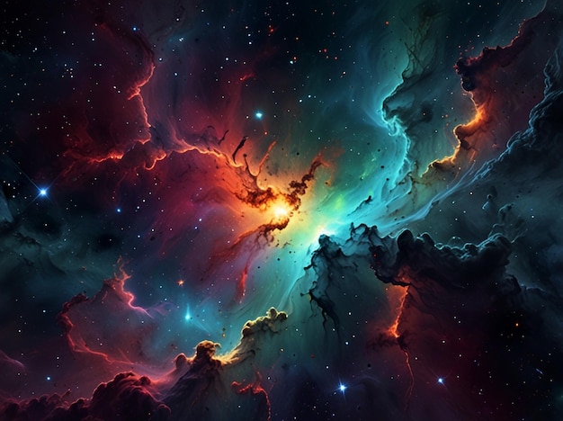 Ultra Detailed Nebula Abstract Wallpaper AI generative