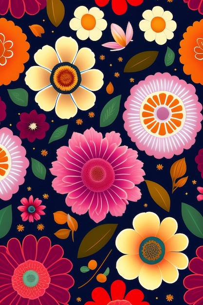 An ultra HD detailed painting of many different colors and types of AI generated flowers