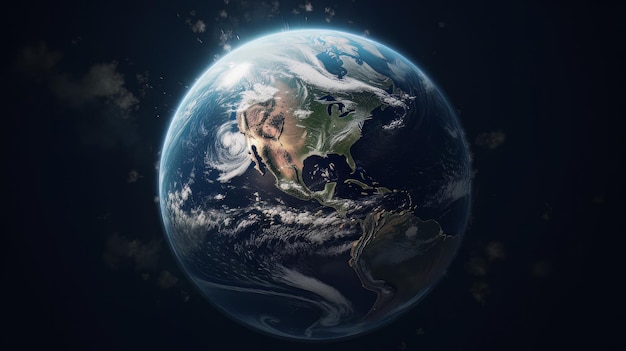 Ultra Realistic Earth from Space Dolly Zoom Generative ai