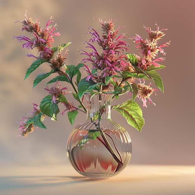 UltraDetailed Bee Balm in Vase Glass