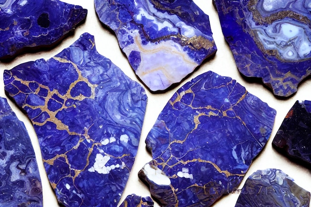 Ultramarine blue Tanzanite marble abstract background