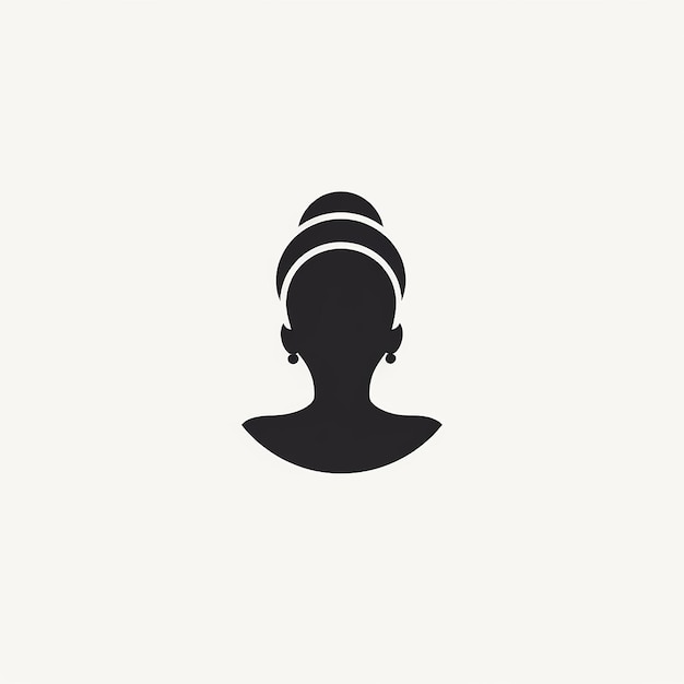 UltraMinimalistic Logo AI with Hair in a Bun Silhouette