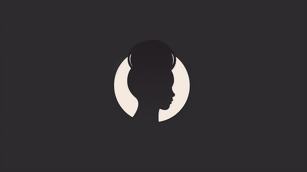 UltraMinimalistic Logo AI with Hair in a Bun Silhouette