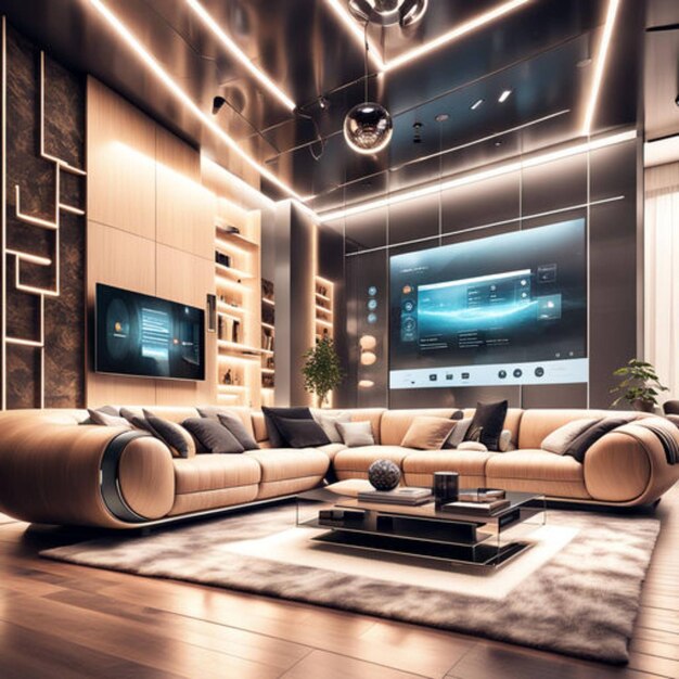 Ultramodern living room interior