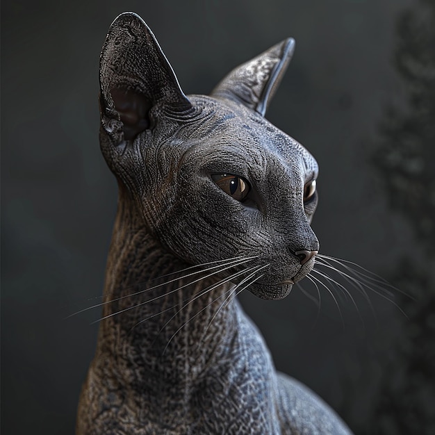 ultrarealistic full body oriental cat 8k ultra cinematic ultradetail