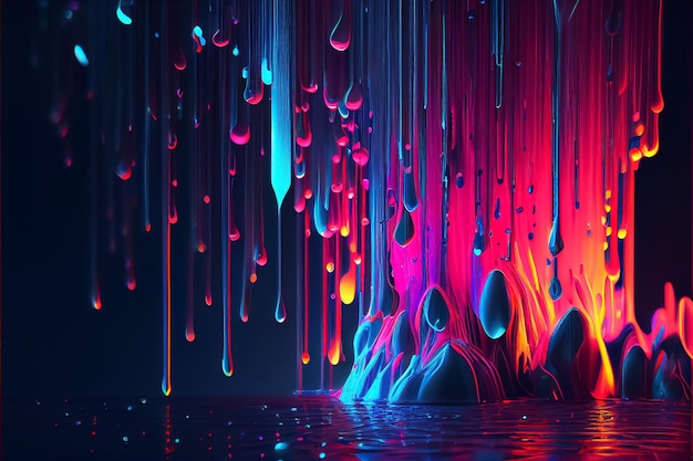 Ultraviolet abstract light in neon colors background AI