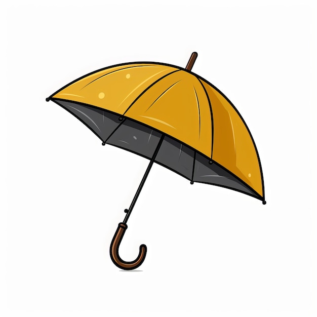 Umbrella icon illustration of a orange umbrella isolated on white background