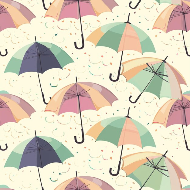 Umbrella pattern in pastel colors