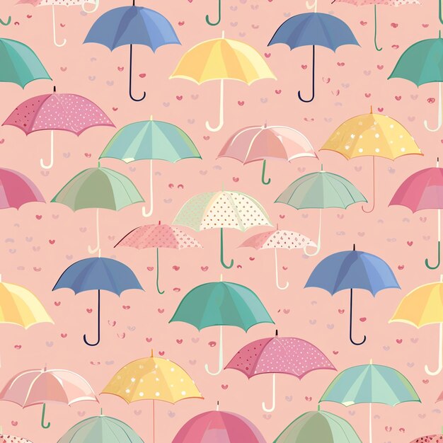 Umbrella pattern in pastel colors