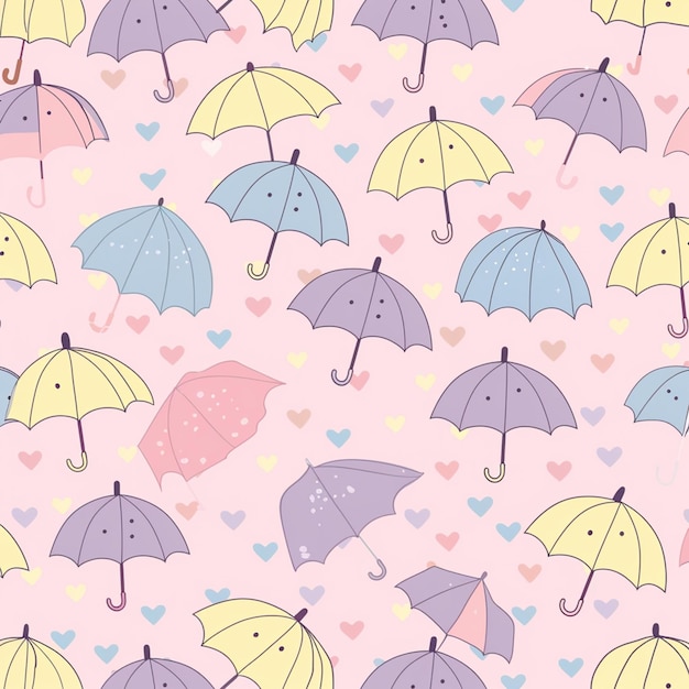 Umbrella pattern in pastel colors