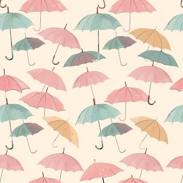 Umbrella pattern in pastel colors