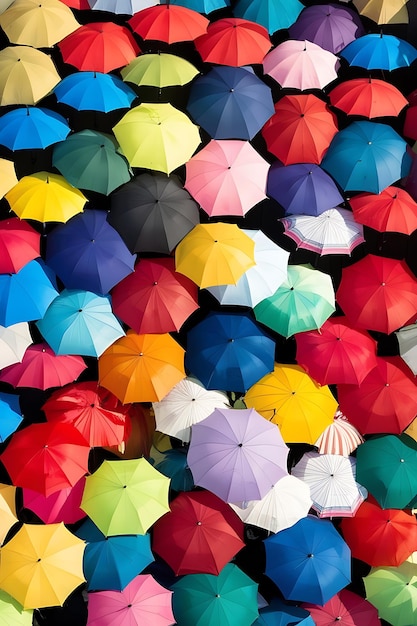 Photo umbrellas with different colors