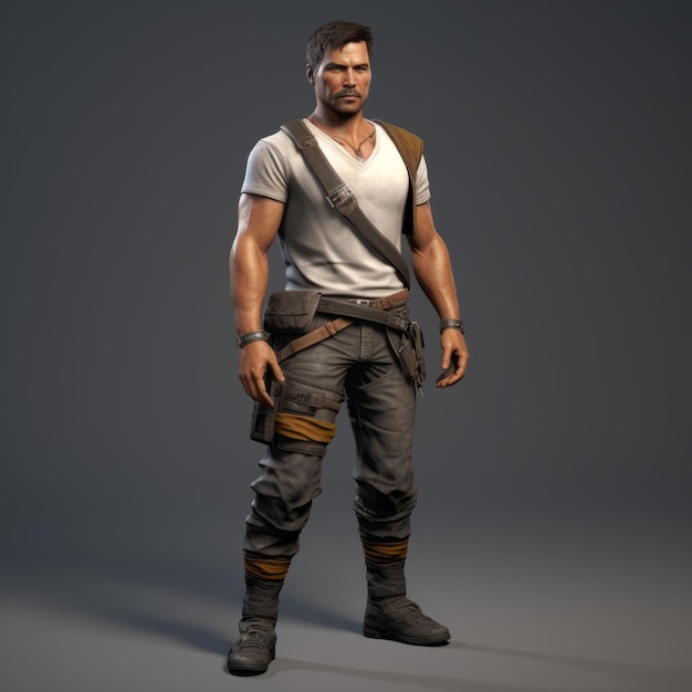 Uncharted Black Ops Character Vray Tracing With Luis Ricardo Falero Style