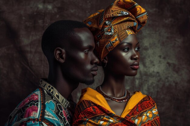 Unconditional African couple love Generate Ai