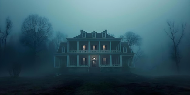 Photo uncover secrets and unravel dark history in a haunted mansion concept haunted mansion dark history uncover secrets mystery investigation paranormal activity