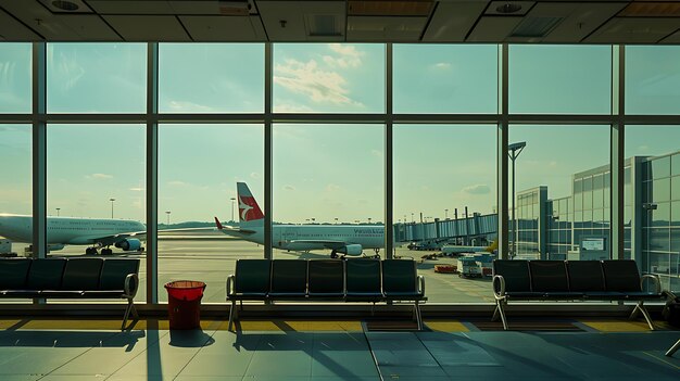 uncrowded airport lounge